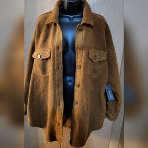 BLACK TAPE_ Dark Camel button up Shacket NWT sizes OX,1X & 3X